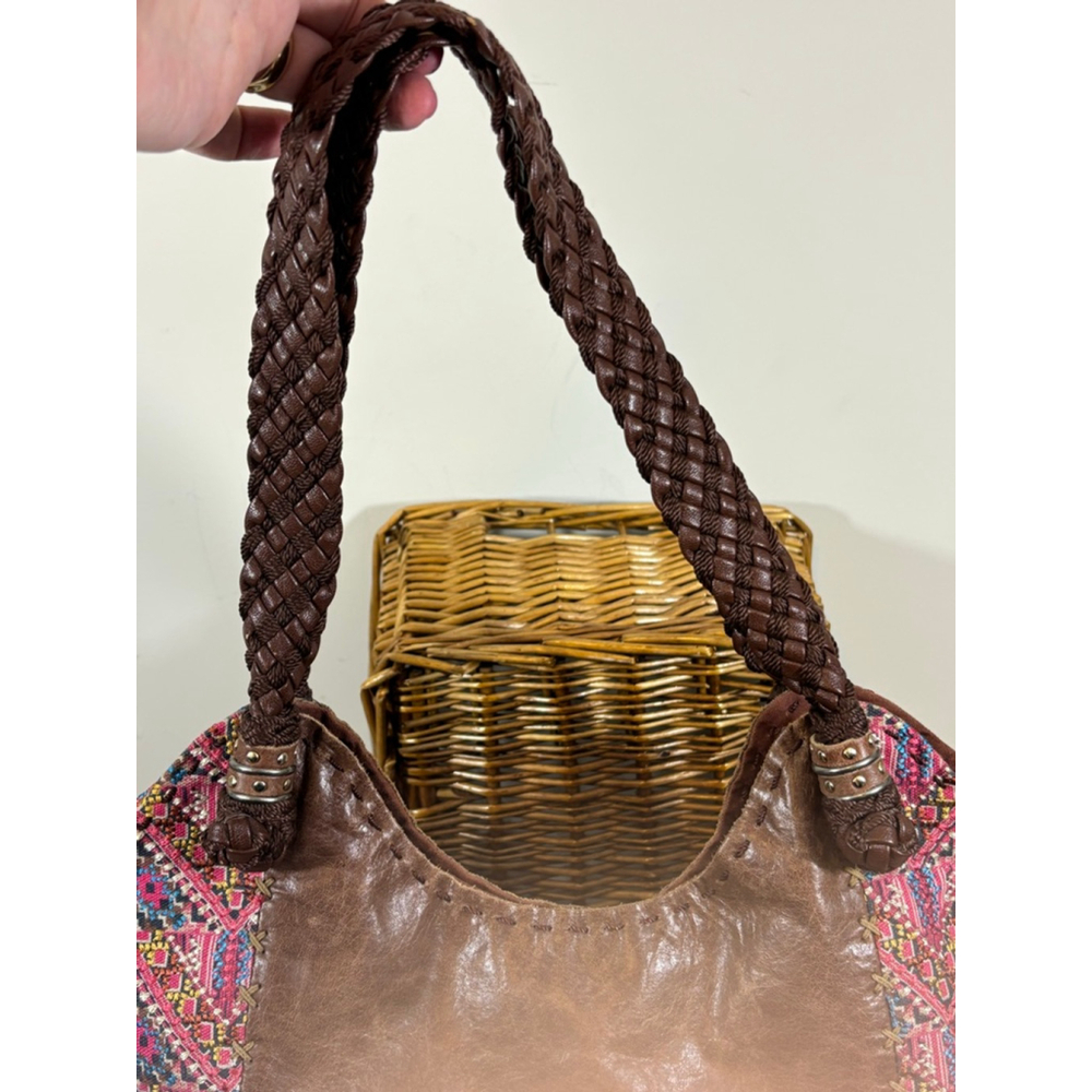 The Sak Brown and Blue Tote with Pink Accents - Picture 5 of 16